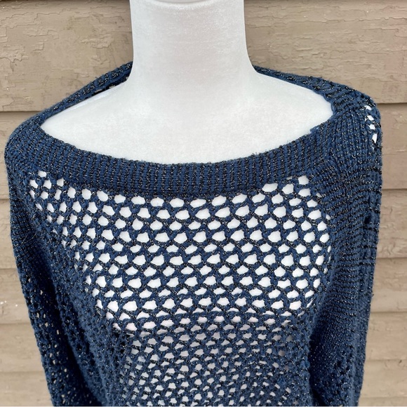 Chico’s boatneck crocheted fisherman sweater! - Picture 2 of 7